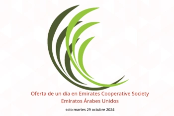 Oferta de un día en Emirates Cooperative Society Emiratos Árabes Unidos solo martes 29 octubre