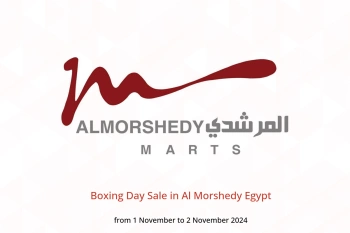 Boxing Day Sale in Al Morshedy Egypt from 1 to 2 November