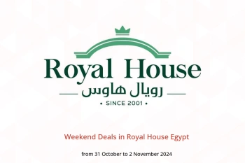 Weekend Deals in Royal House Egypt from 31 October to 2 November