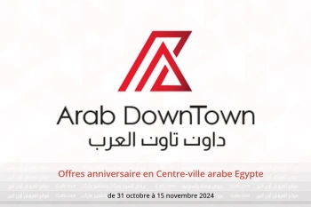 Offres anniversaire en Centre-ville arabe Egypte de 31 octobre à 15 novembre