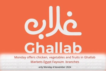 Monday offers chicken, vegetables and fruits in Ghallab Markets  Fayoum  only Monday 4 November