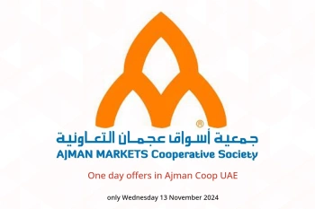 One day offers in Ajman Coop UAE only Wednesday 13 November