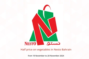 Half price on vegetables in Nesto Bahrain from 18 to 20 November