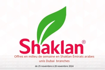 Offres en milieu de semaine en Shaklan  Dubai  de 25 à 28 novembre