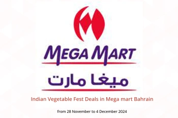 Indian Vegetable Fest Deals in Mega mart Bahrain from 28 November to 4 December