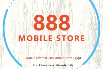 Mobile offers in 888 Mobile Store Egypt from 4 to 10 December