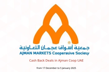 Cash Back Deals in Ajman Coop UAE from 17 December to 5 January