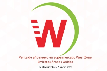 Venta de año nuevo en supermercado West Zone Emiratos Árabes Unidos de 28 diciembre a 5 enero