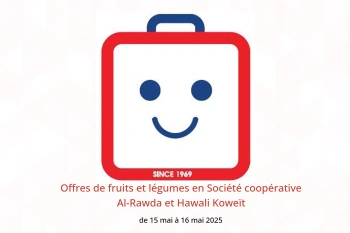 Offres de fruits et légumes en Société coopérative Al-Rawda et Hawali Koweït de 15 à 16 mai