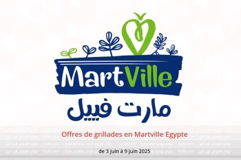 Offres de grillades en Martville Egypte de 3 à 9 juin