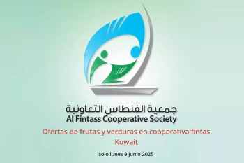 Ofertas de frutas y verduras en cooperativa fintas Kuwait solo lunes 9 junio