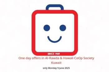One day offers in Al-Rawda & Hawali CoOp Society Kuwait only Monday 9 June