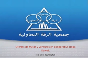 Ofertas de frutas y verduras en cooperativa riqqa Kuwait solo lunes 9 junio