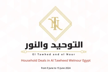 Household Deals in Al Tawheed Welnour Egypt from 9 to 15 June