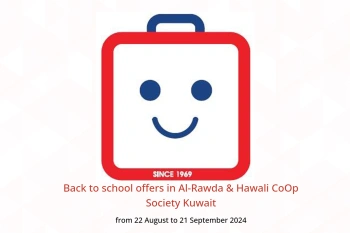 Back to school offers in Al-Rawda & Hawali CoOp Society Kuwait from 22 August to 21 September