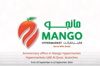 Anniversary offers in Mango Hypermarket Hypermarkets Al Quoz  from 20 to 22 September