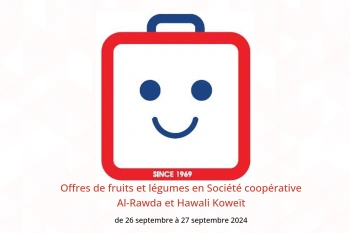 Offres de fruits et légumes en Société coopérative Al-Rawda et Hawali Koweït de 26 à 27 septembre