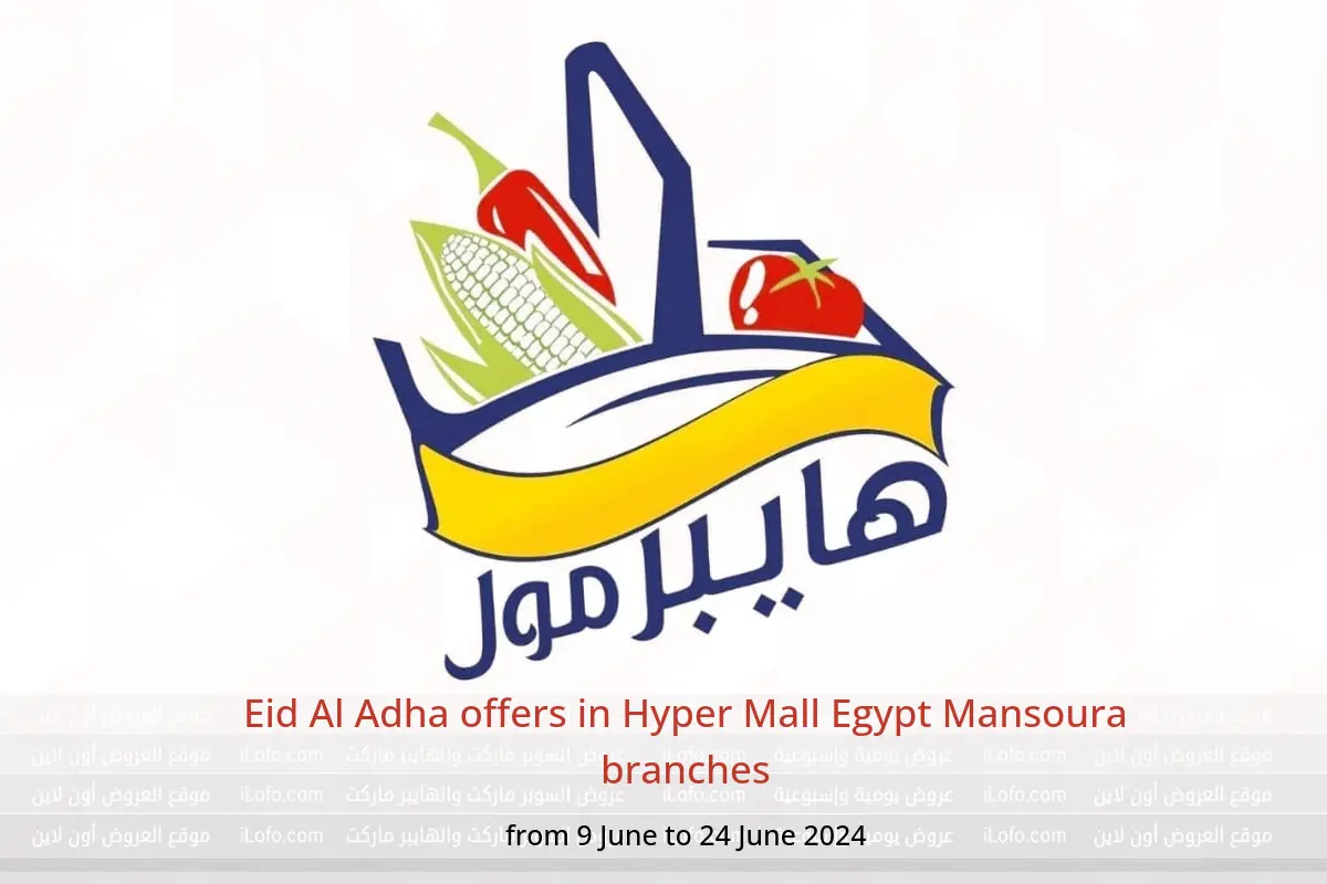 Eid Al Adha offers in Hyper Mall Egypt Mansoura branches from 9 to 24 June 2024