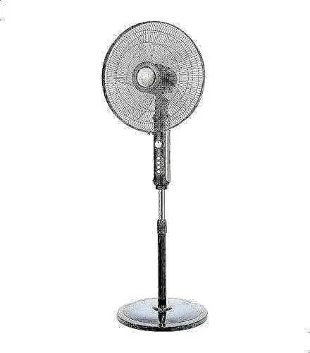 Castle stand fan, 18 inches, 5 blades, silver remote