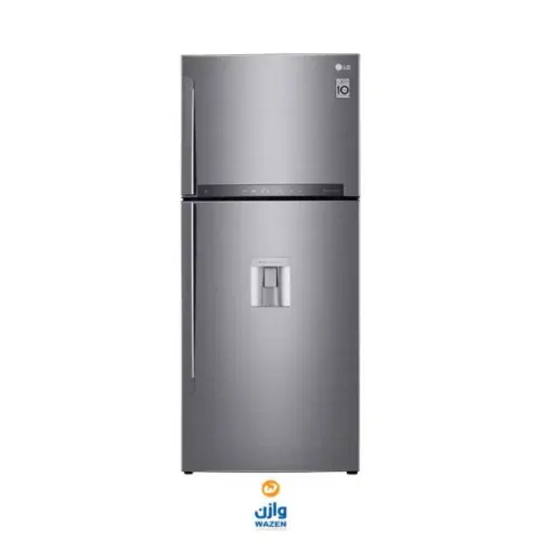 Frigorífico LG, 592 litros, inversor plateado, dispensador de agua.