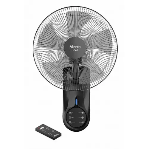 Mienta wall fan, 18 inches, 5 blades, 3 speeds, remote