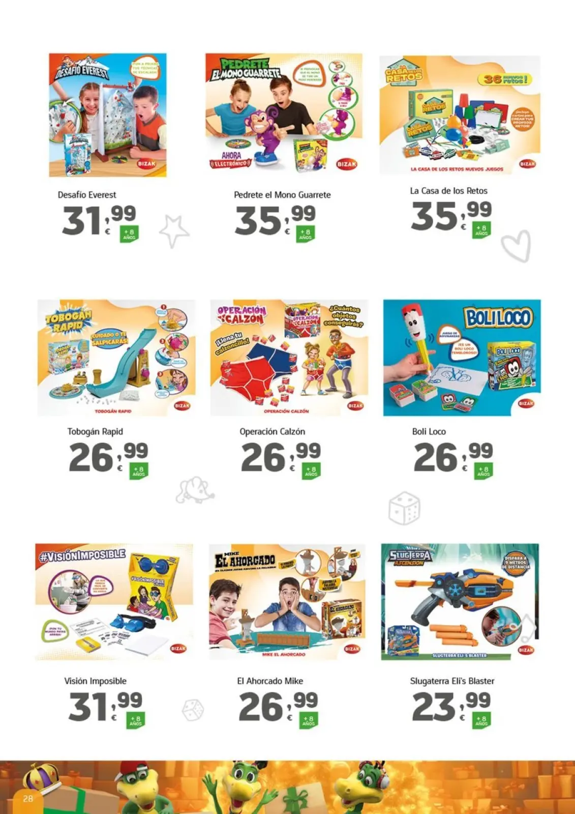 صفحة 28 ضمن كتيب الألعاب في هايبر دينو إسبانيا