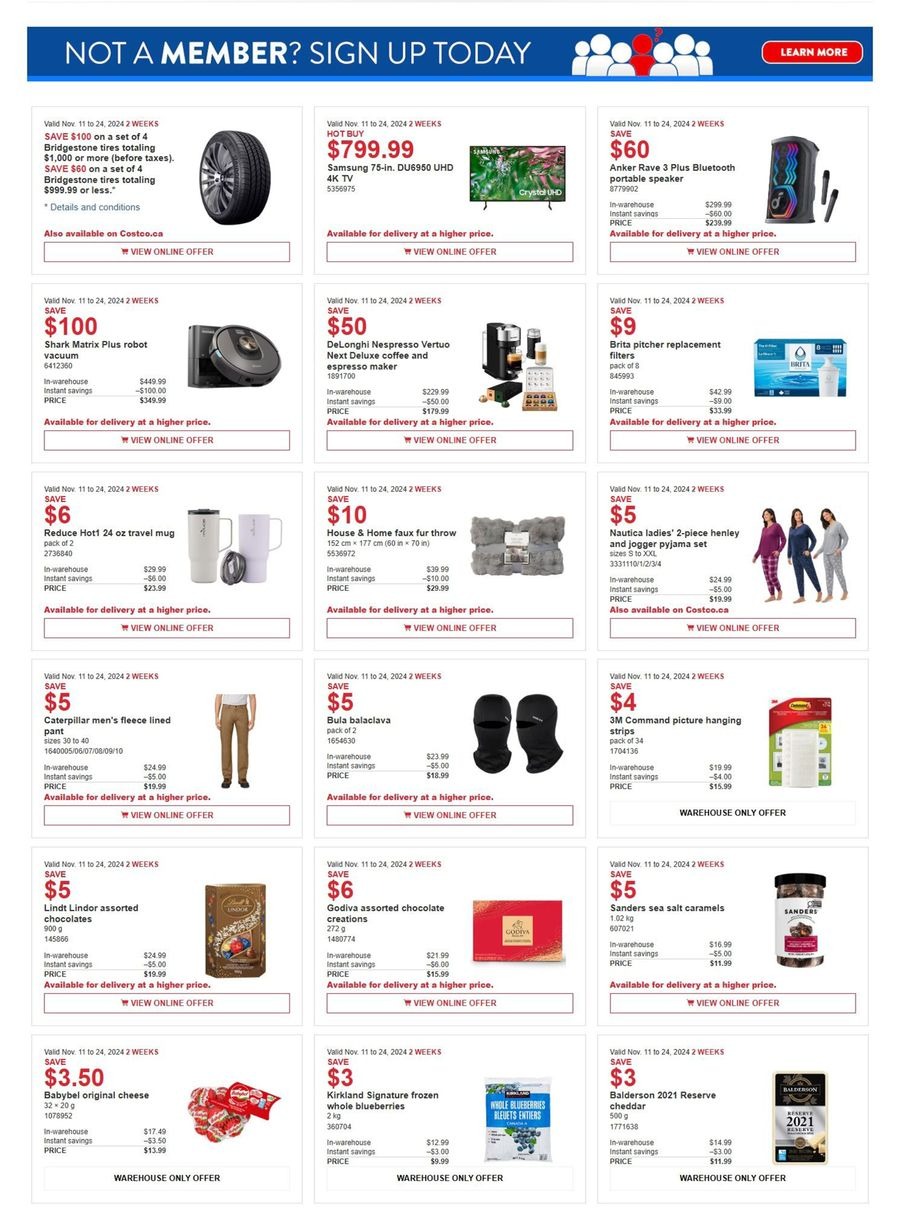Costco Canada Offers from 11 to 24 November 2024 New Offers