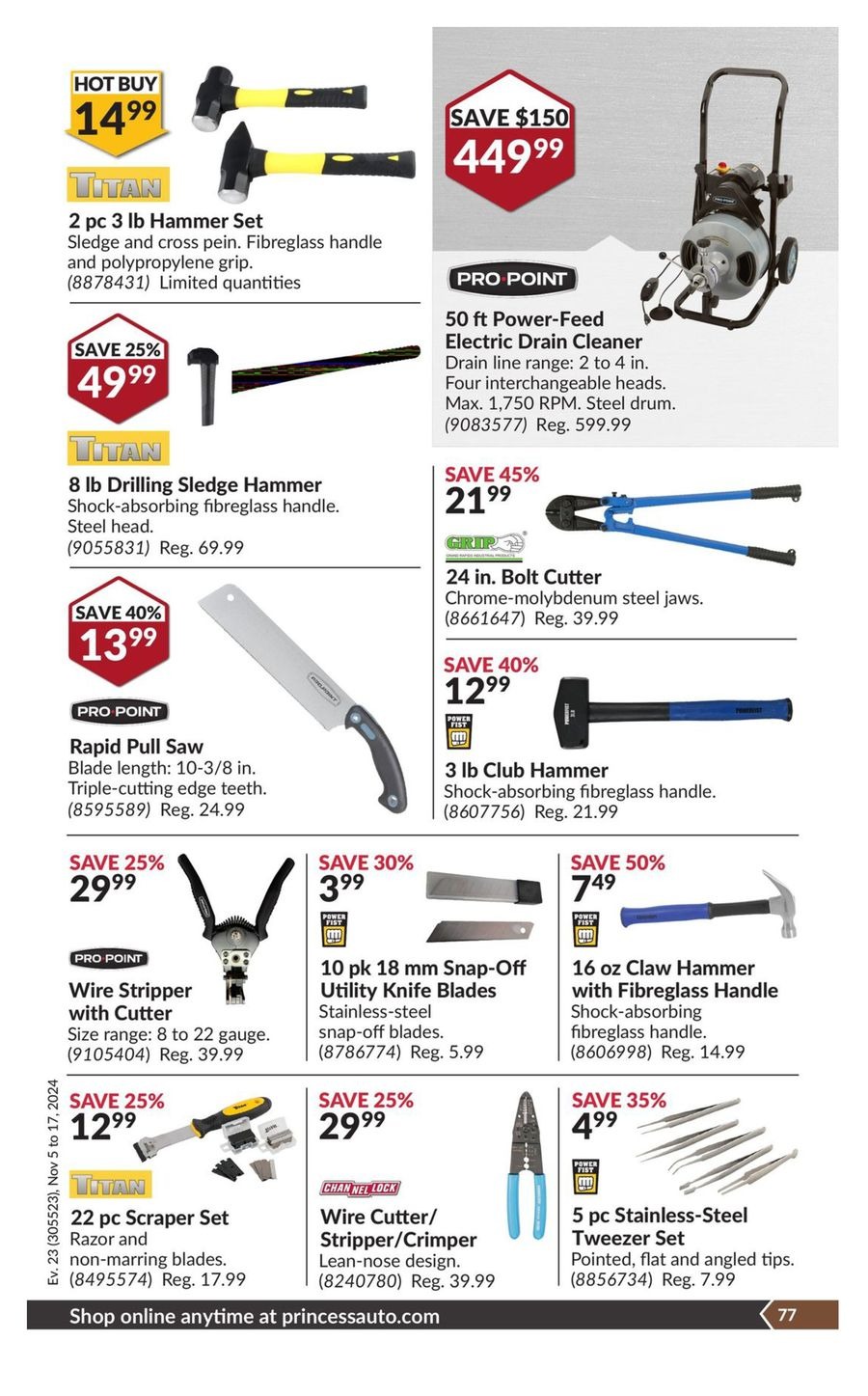 Princess Auto Canada Offers from 5 to 17 November 2024 National Sale