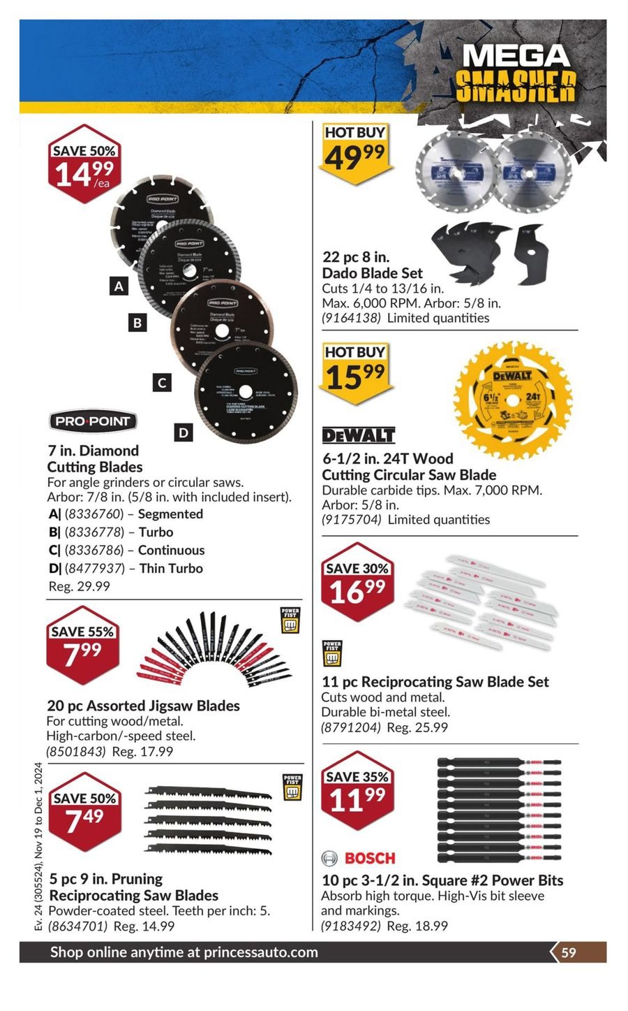 Princess Auto Canada Offers from 19 November to 1 December 2024 Mega Smasher