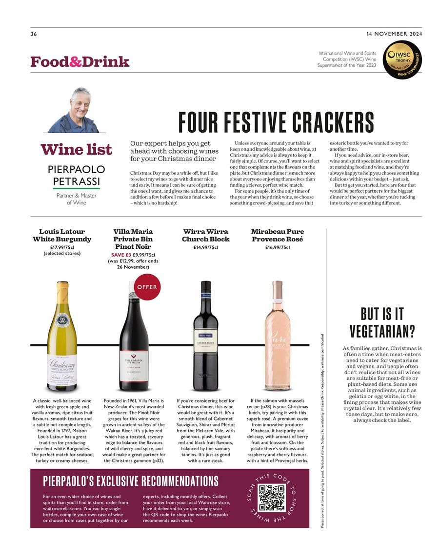 عروض ويتروس سوبر ماركت بريطانيا من 14 حتى 25 نوفمبر 2024 عروض نهاية الأسبوع - ويتروس سوبر ماركت - المملكة المتحدة - 14 نوفمبر 2024 – 25 نوفمبر 2024 - صفحة 36