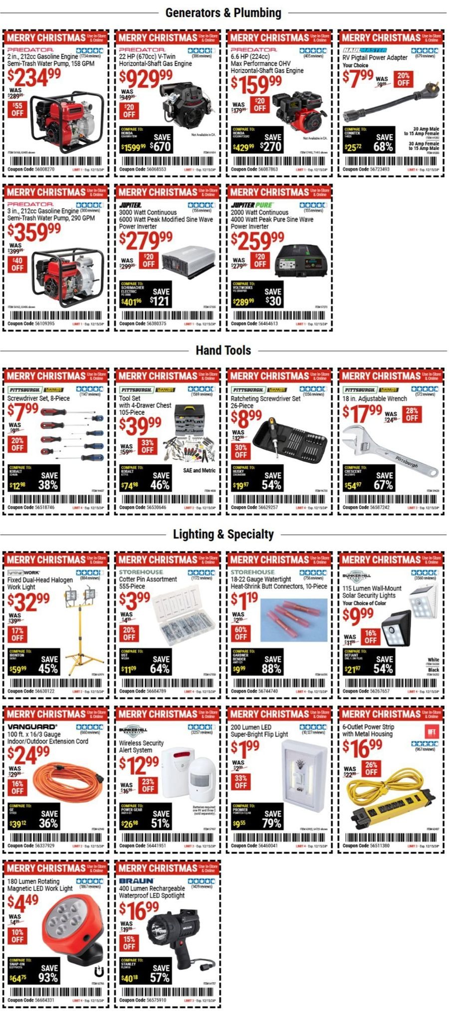 Harbor Freight USA Offers from 29 November to 13 December 2024 Current bargains and offers