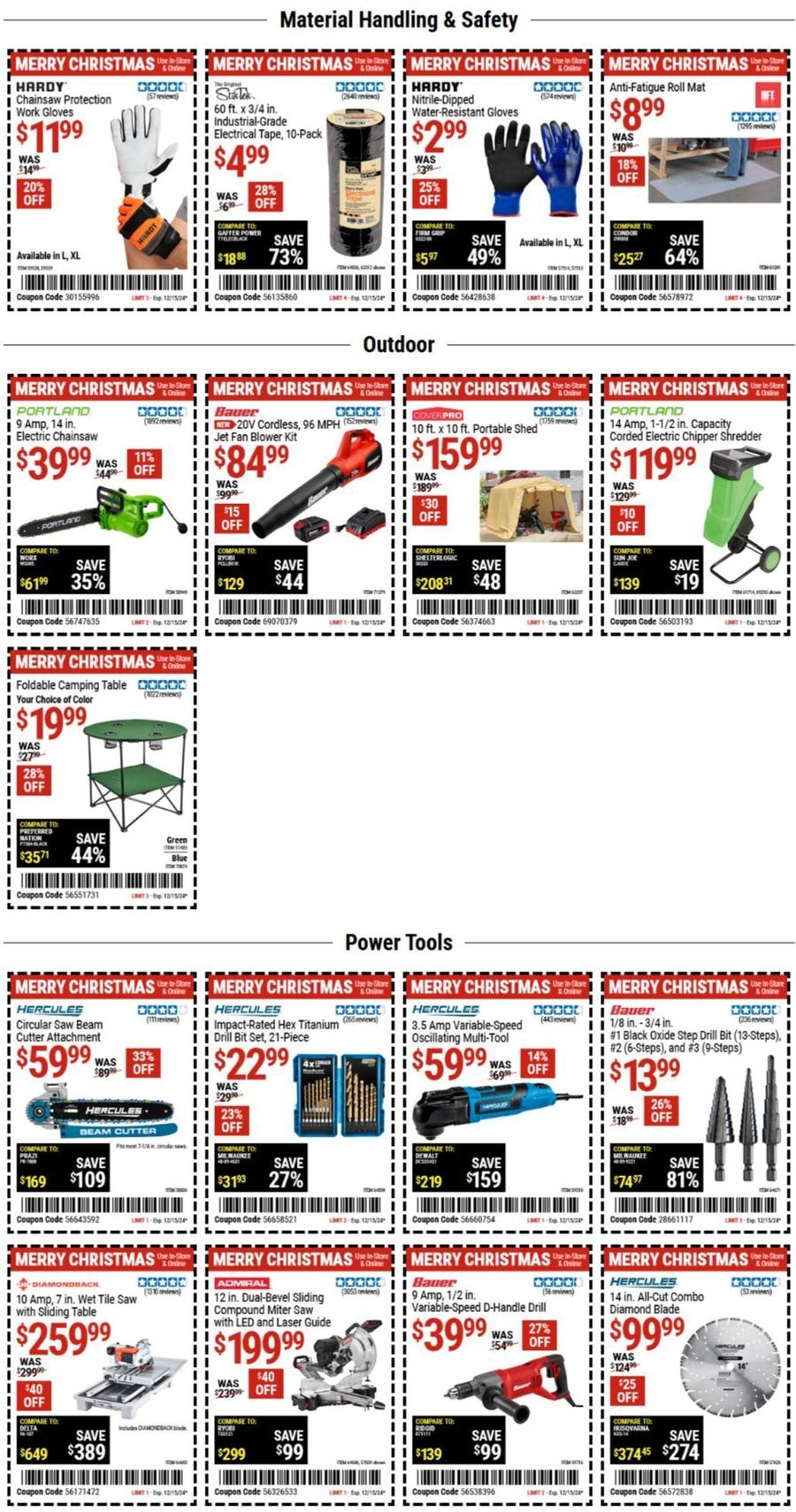 Harbor Freight USA Offers from 29 November to 13 December 2024 Current bargains and offers
