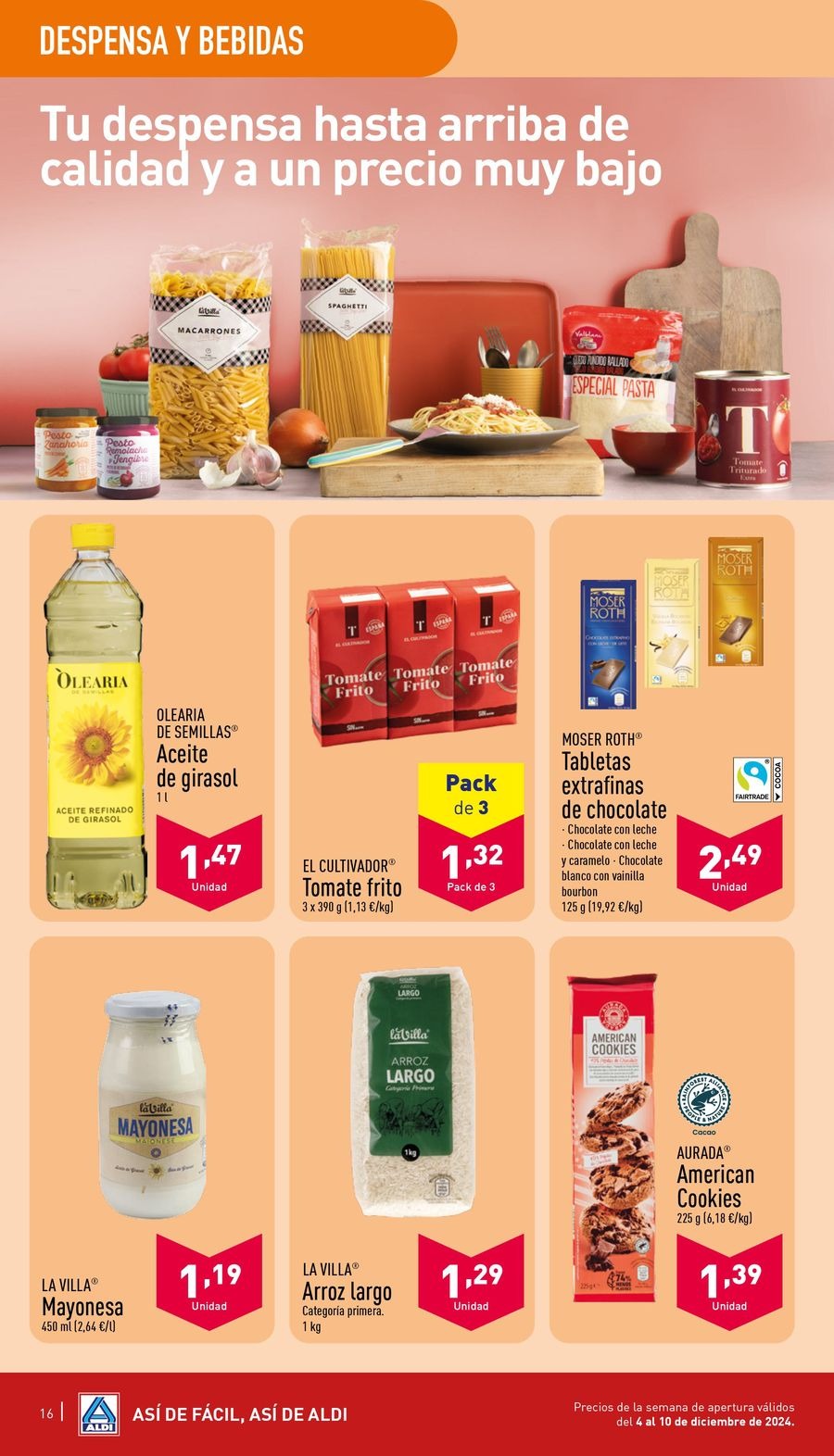 Ofertas de ALDI España de 4 a 10 diciembre 2024 ofertas semanales