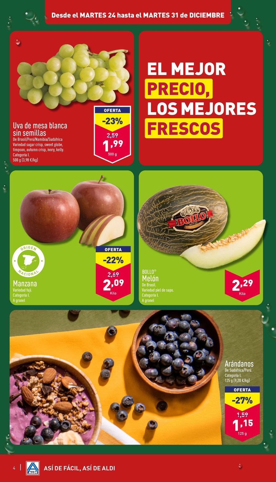 Ofertas de ALDI España de 24 a 31 diciembre 2024 ofertas semanales