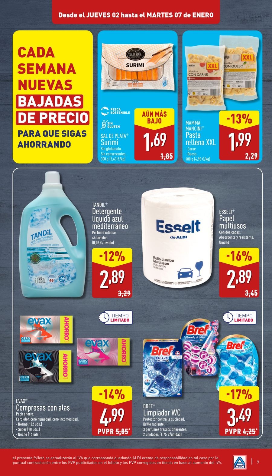 Ofertas de ALDI España de 2 a 7 enero 2025 XXL AHORRA A LO GRANDE