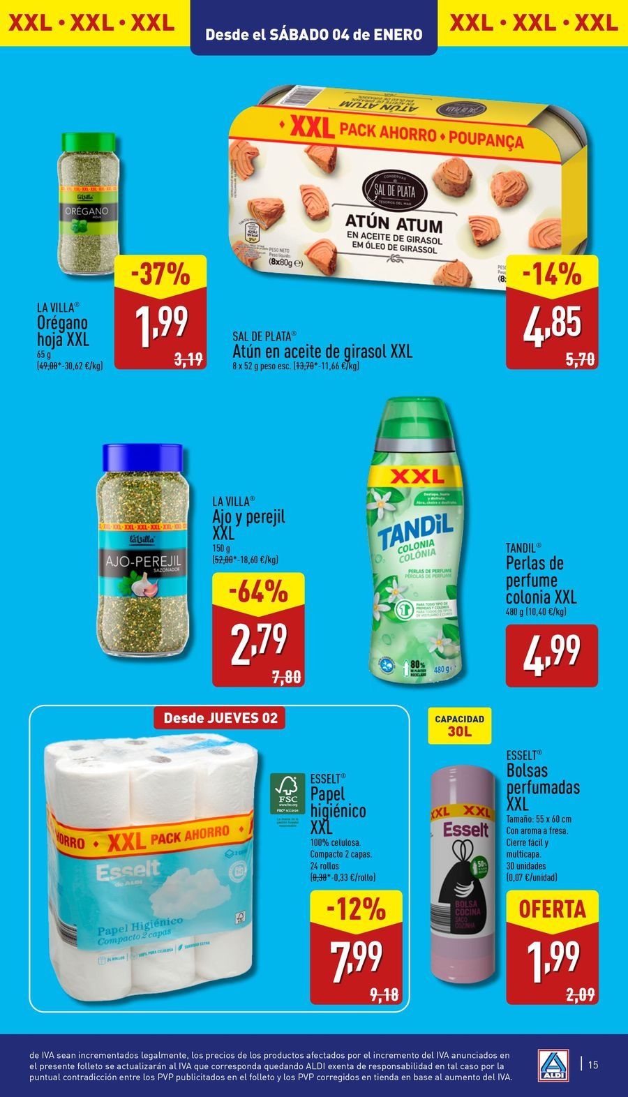 Ofertas de ALDI España de 2 a 7 enero 2025 XXL AHORRA A LO GRANDE