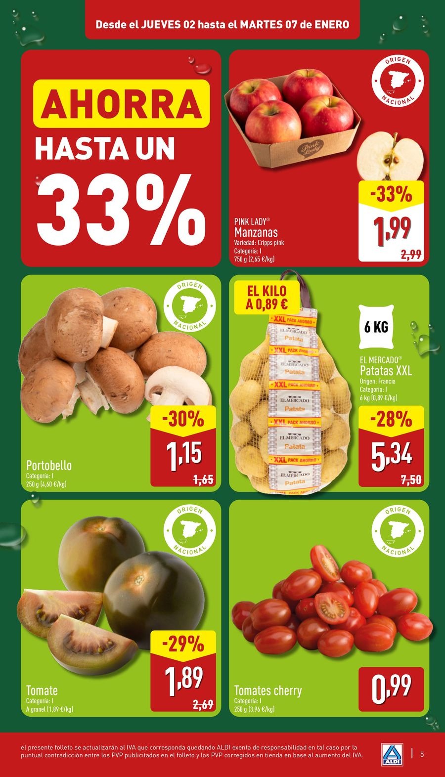 Ofertas de ALDI España de 2 a 7 enero 2025 XXL AHORRA A LO GRANDE
