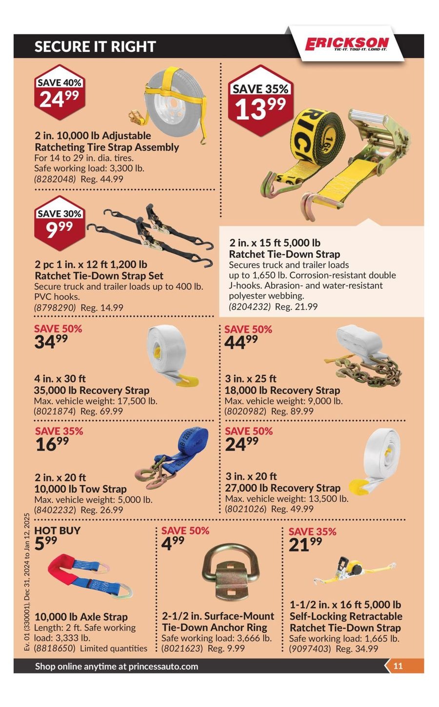 Princess Auto Canada Offers from 31 December to 12 January 2025 Price Wrecker