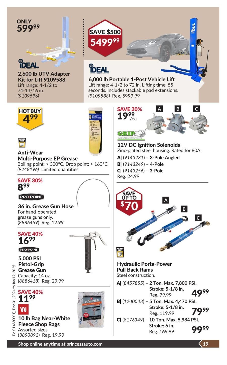 Princess Auto Canada Offers from 31 December to 12 January 2025 Price Wrecker