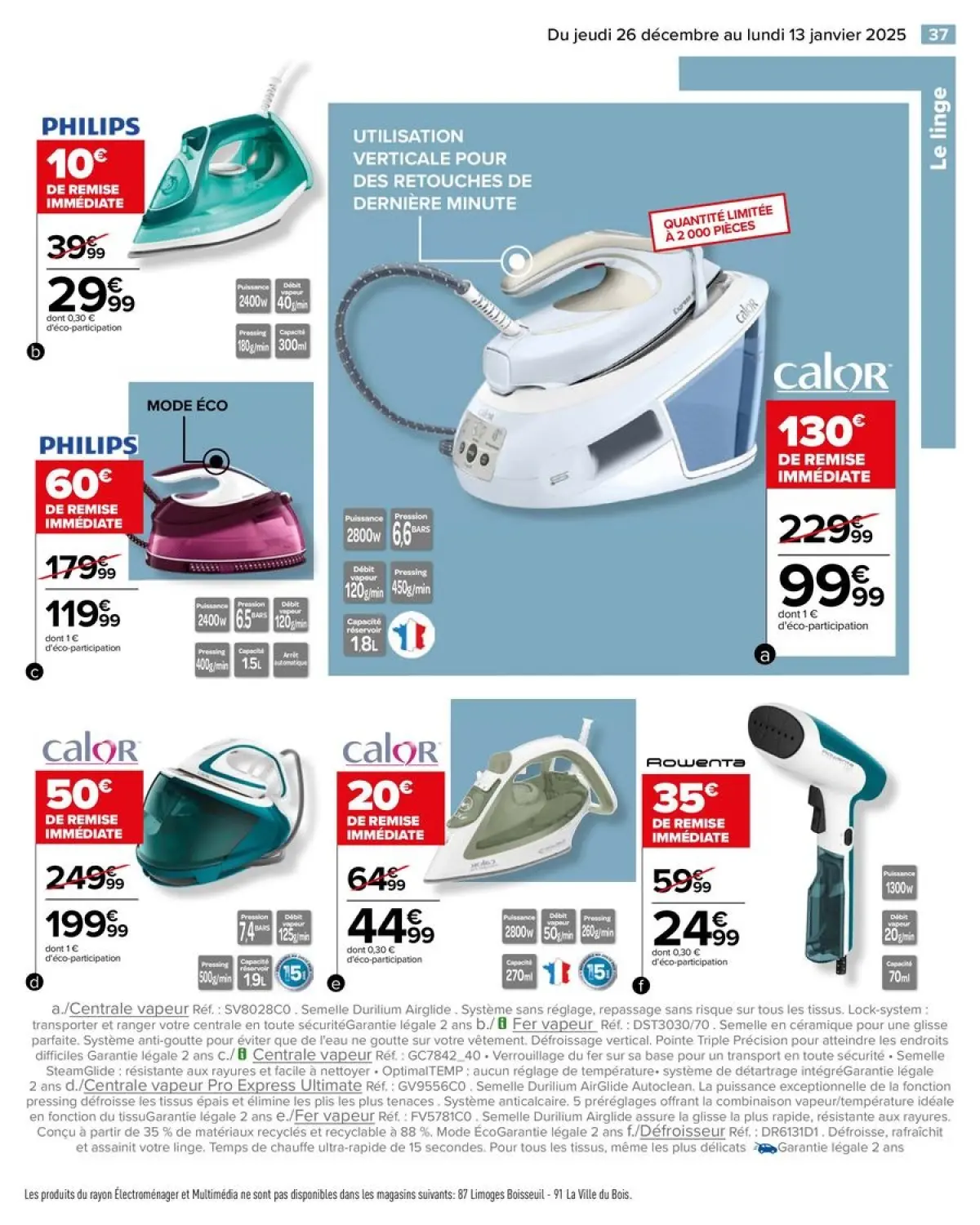 Offres Carrefour France de 26 décembre à 13 janvier 2025 Offres LE BLANCE - Page 39