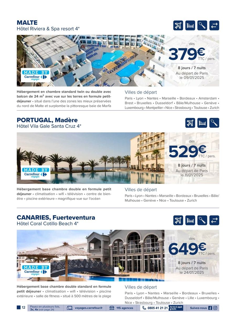 Offres Carrefour France de 16 décembre à 28 février 2025 Offres de voyage