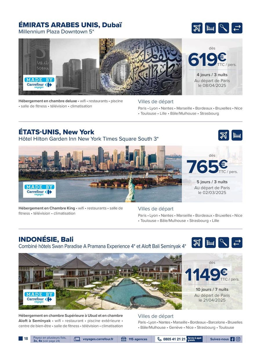 Offres Carrefour France de 16 décembre à 28 février 2025 Offres de voyage