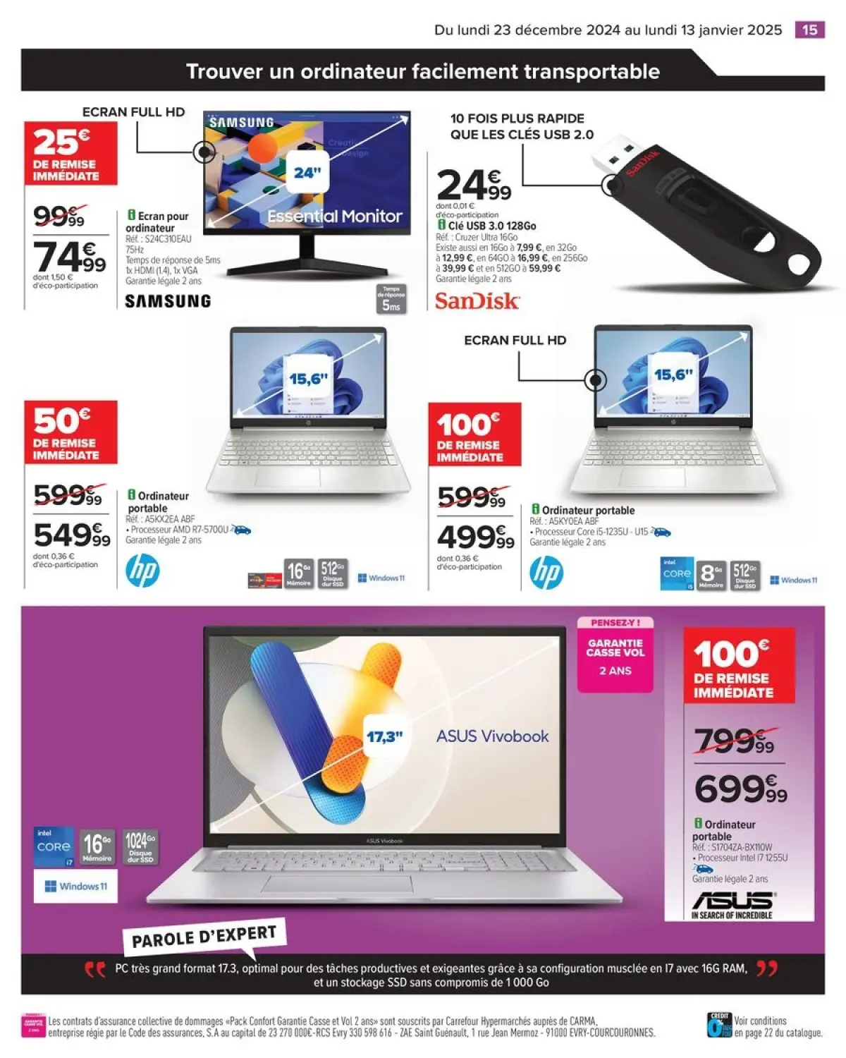 Offres Carrefour France de 23 décembre à 13 janvier 2025 DÉMARREZ L'ANNÉE AVEC DES OFFRES DERNIER CRI - Page 19
