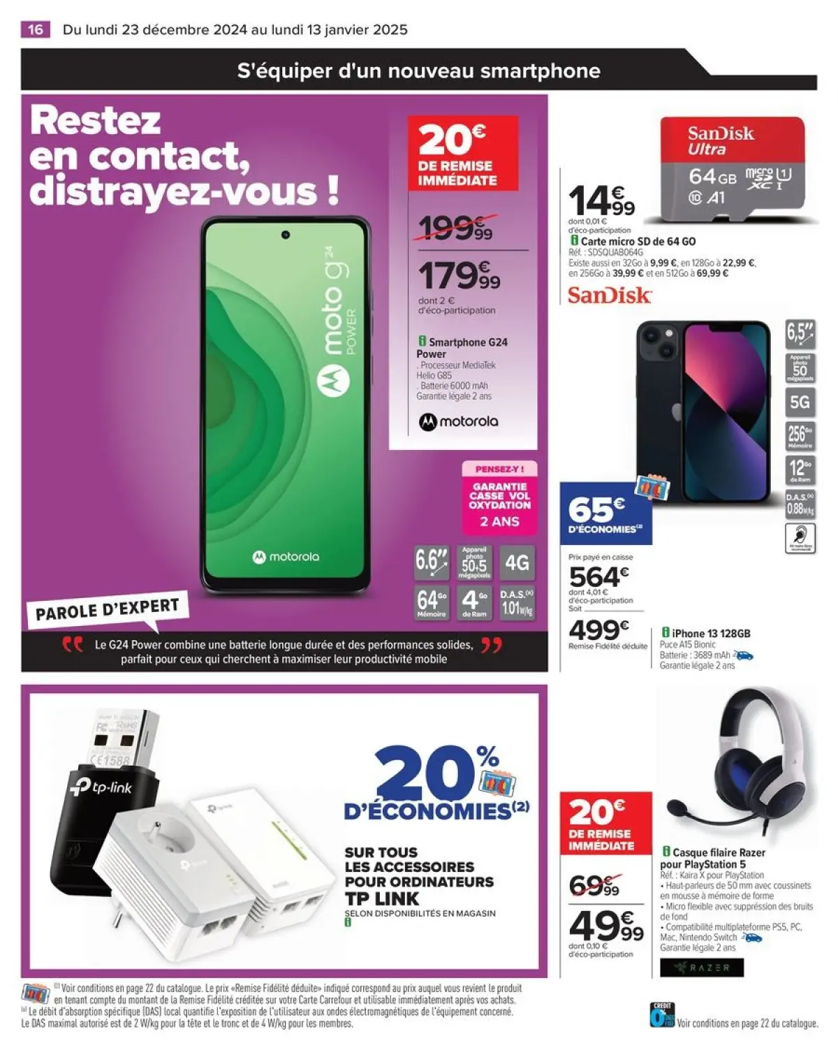 Offres Carrefour France de 23 décembre à 13 janvier 2025 DÉMARREZ L'ANNÉE AVEC DES OFFRES DERNIER CRI - Page 20