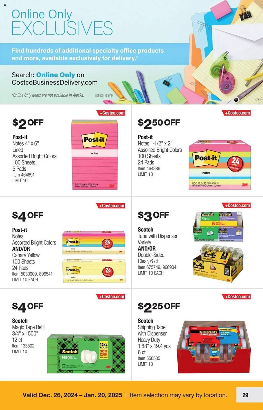 Costco USA Offers from 26 December to 20 January 2025 Weekly offers