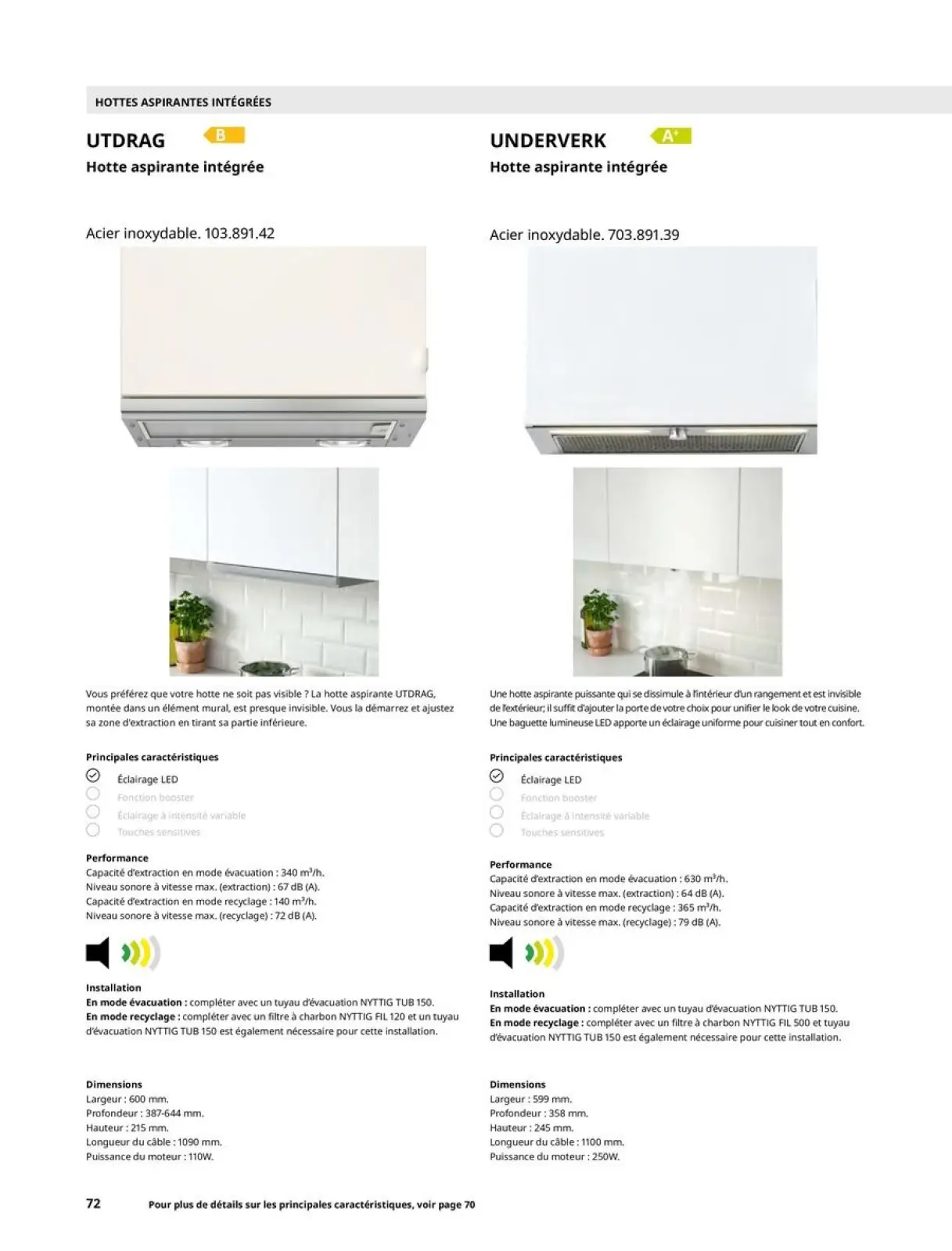 صفحة 72 ضمن دليل شراء الأجهزة المنزلية في ايكيا فرنسا