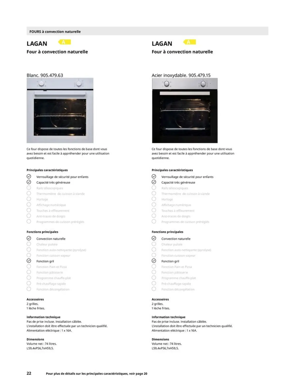 صفحة 22 ضمن دليل شراء الأجهزة المنزلية في ايكيا فرنسا