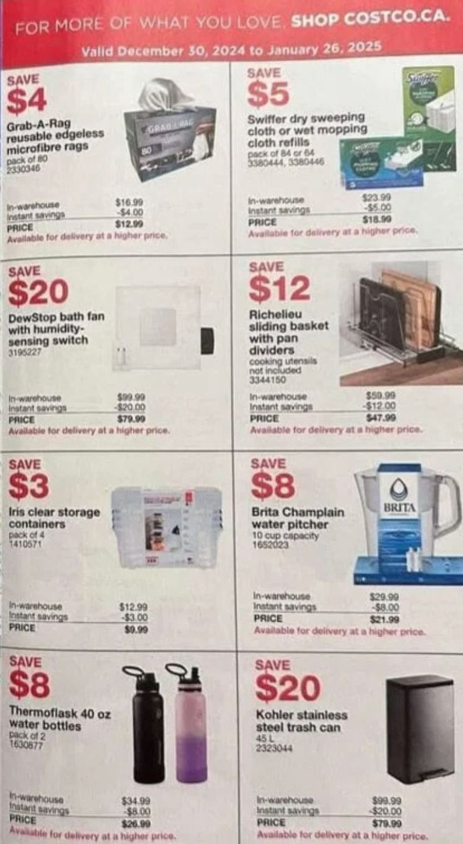 Costco Canada Offers from 30 December to 26 January 2025 More Than $2,000 in Savings