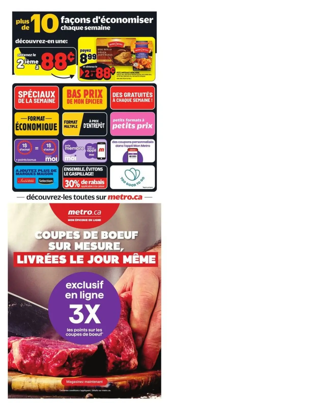 Page 5 in weekly flyer at Metro supermarket Canada