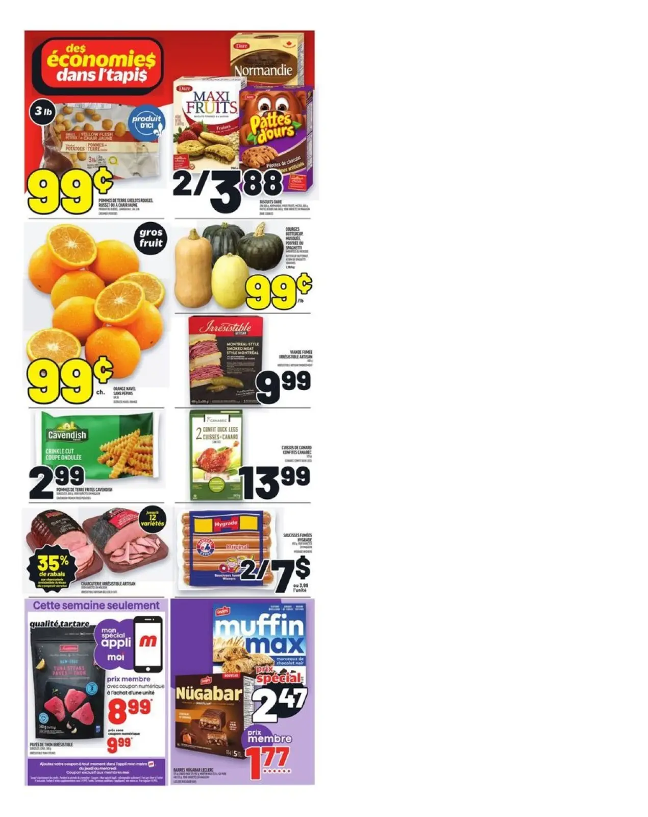 Page 2 in weekly flyer at Metro supermarket Canada
